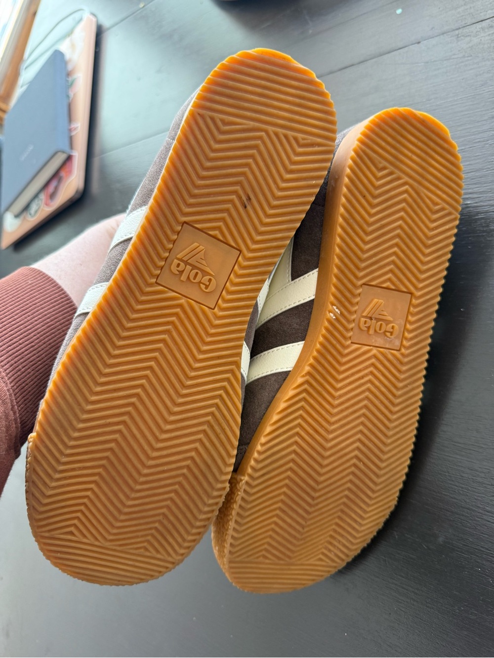 Nearly New—Gola Elan Sneakers—Taupe Grey/Off White - Picture 5 of 9